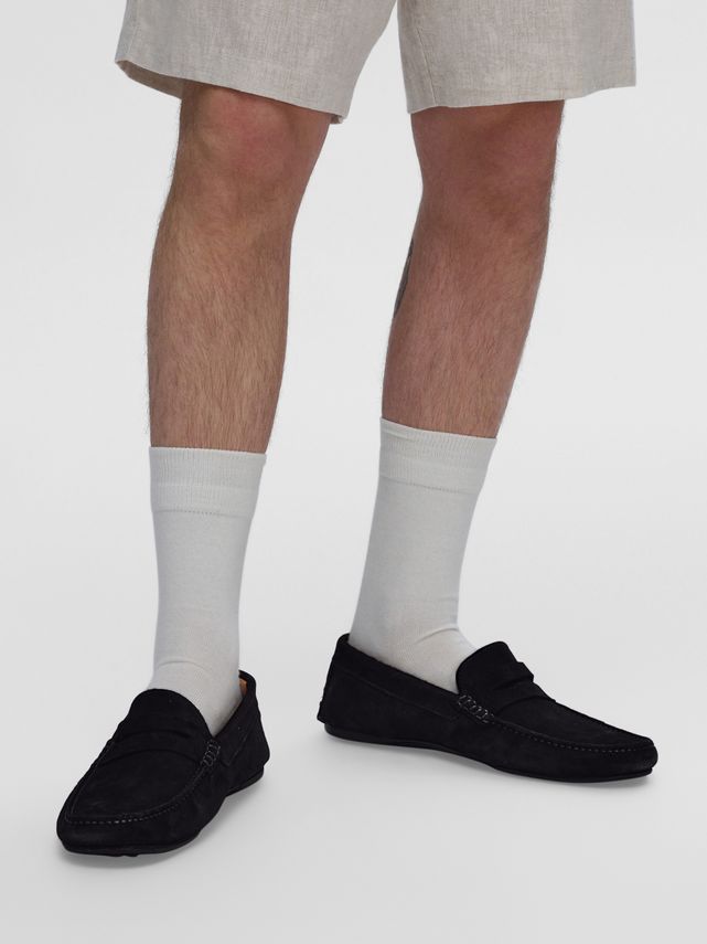 Slhsergio Suede Penny Driving Shoe Fra Selected -    sko