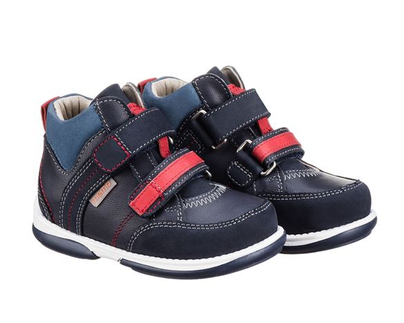 Polo Junior Sneakers Dark Navy M Rød Velcrosko Med Ekstra Støtte Fra Memo -    sko
