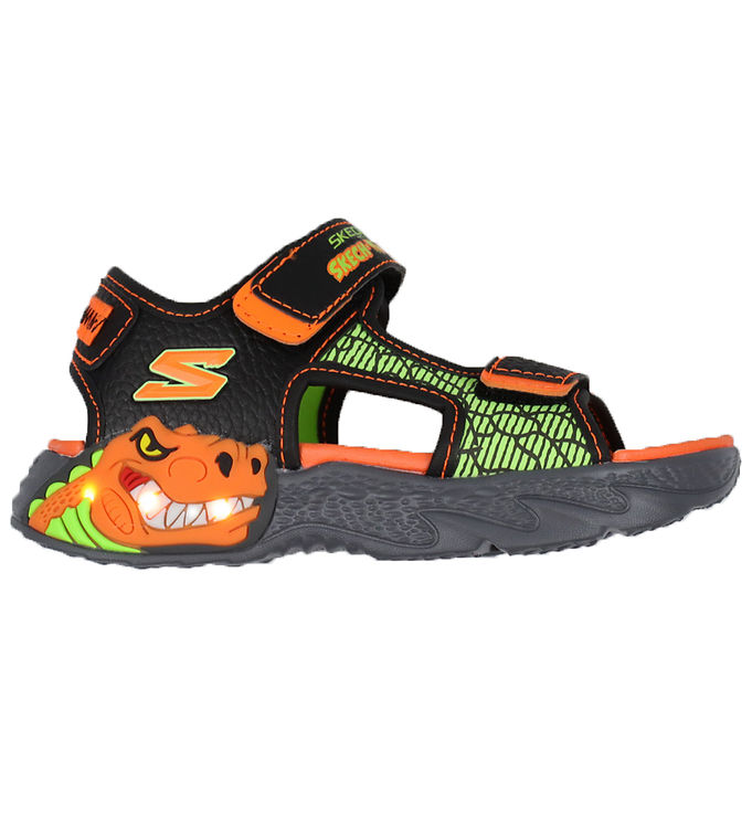 Sandaler M Lys Creature Splash Black Orange Fra Skechers -    sandal