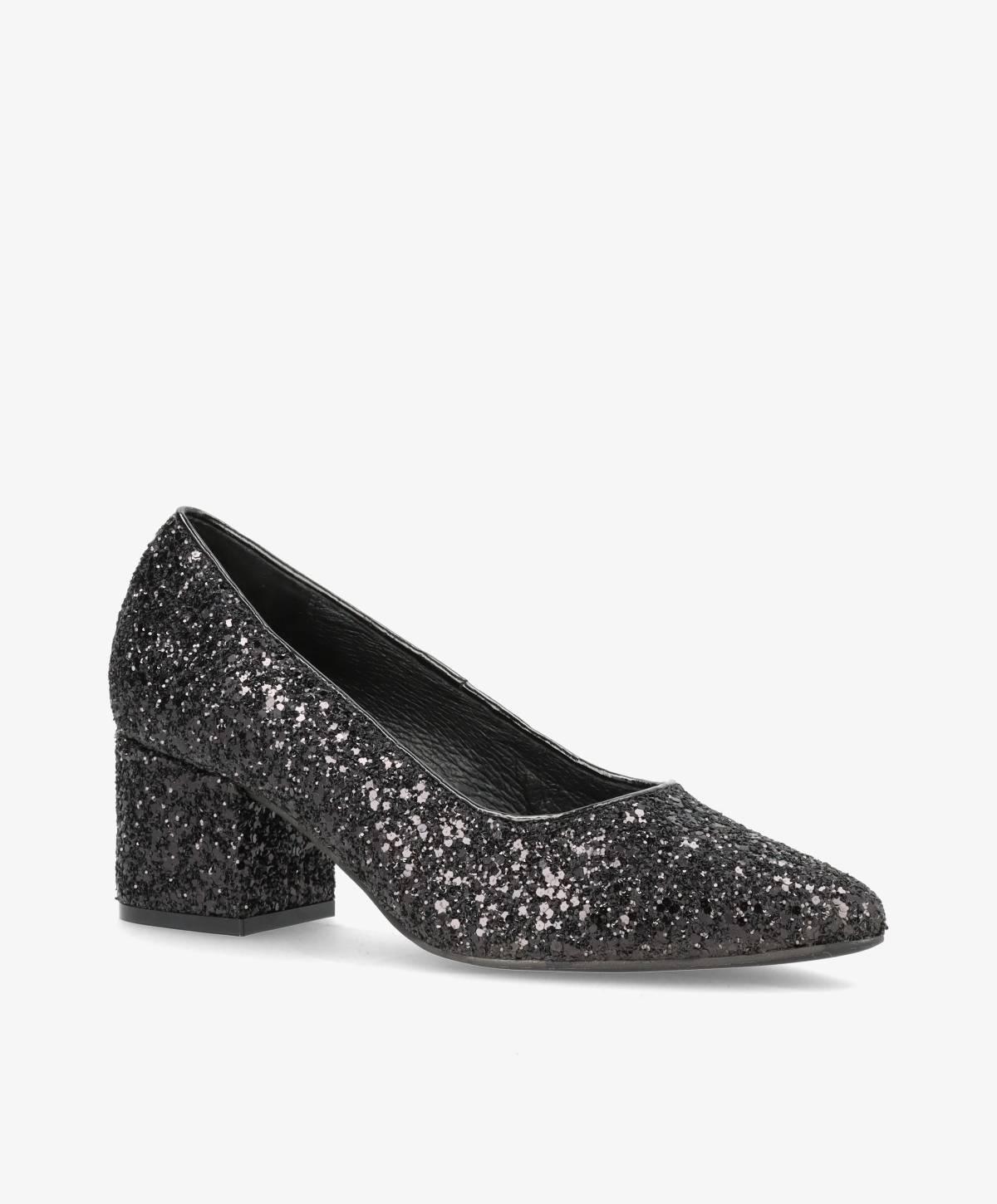 Isabel Sort Glimmer Pumps Fra Shoedesign Copenhagen -    sko