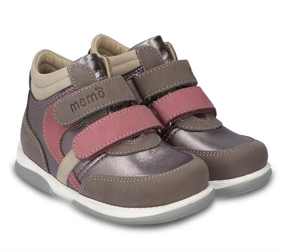 Gabi Sneakers Platin Grå Lilla Velcrosko Med Ekstra Støtte Fra Memo -    sneaker