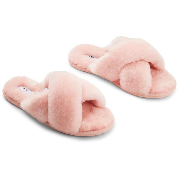 Slippers Cross Hjemmesko I Lammeskind Lyserød 40 Fra Natures Collection -    sko