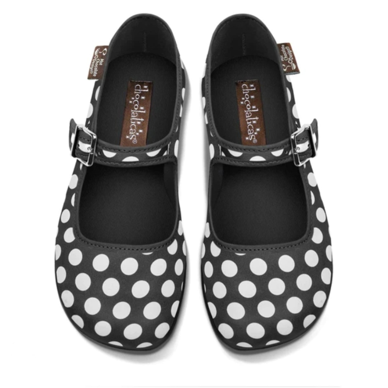 Black Polka Mary Jane Sko - Sort Female EU37,5 - HCD37 sko