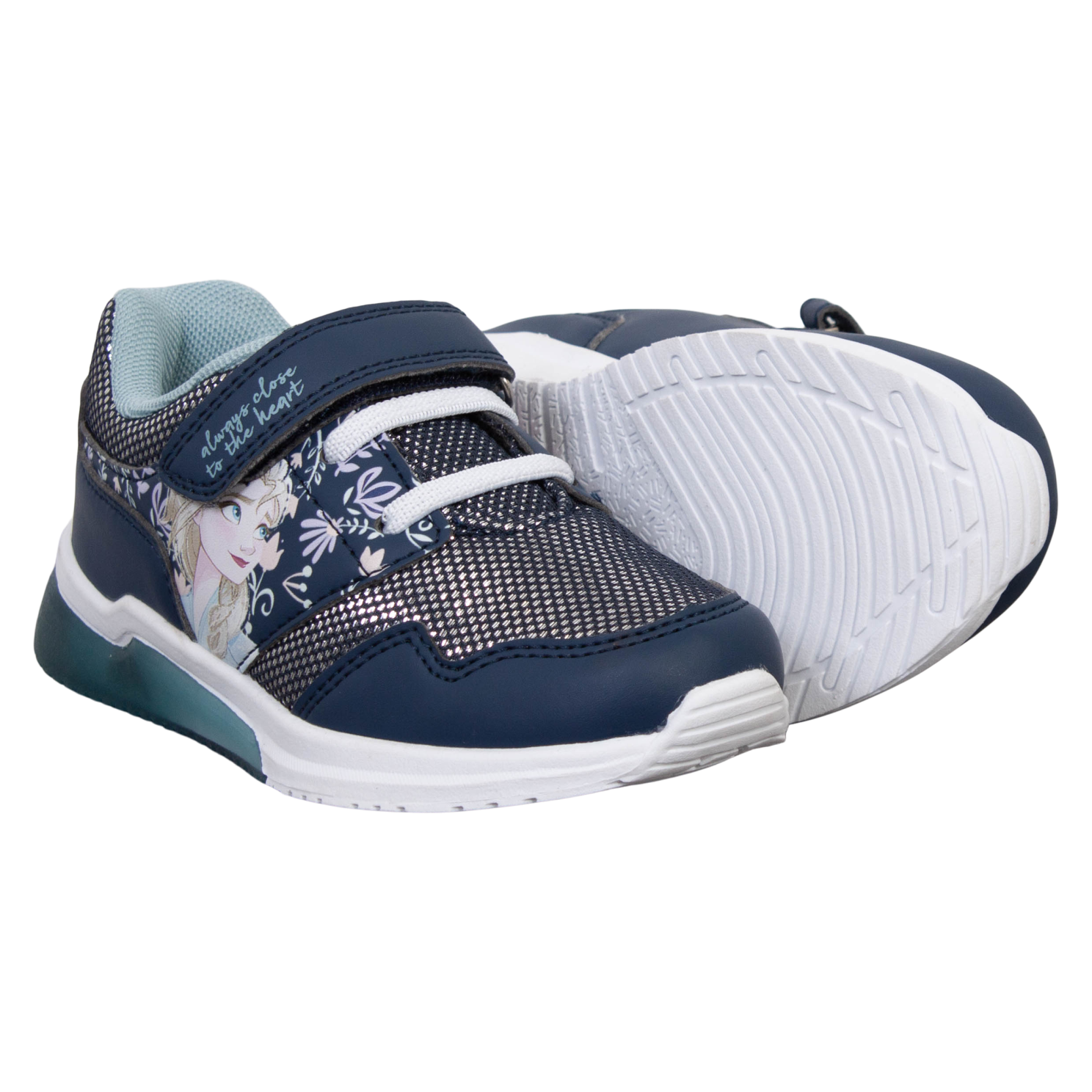 Blinklys Pige Sneakers Navy Turkisblå 24 Fra Frozen -    sneaker